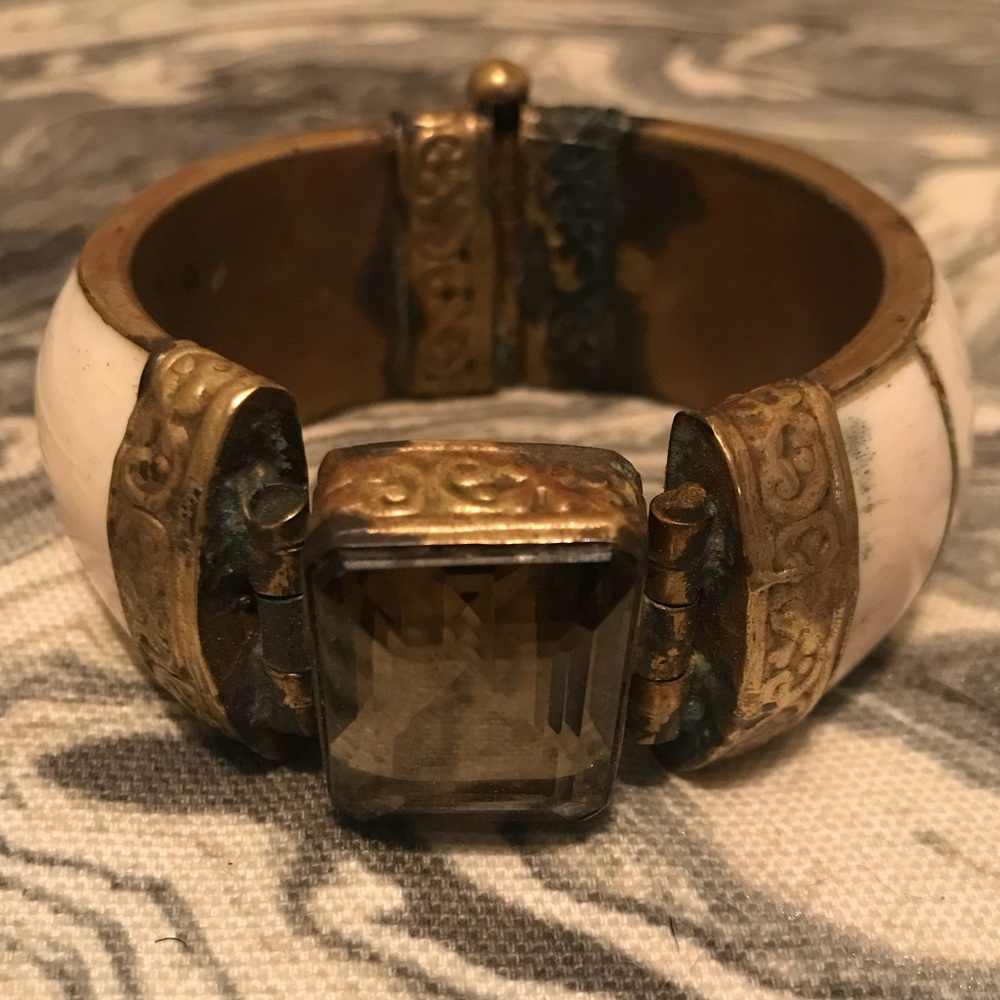 Bone & Brass Antique Bracelet